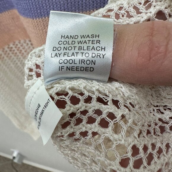 Honey & T Francescas Stripe Open Weave Knit Sweater Shirt Womens size Medium NEW - Picture 4 of 6